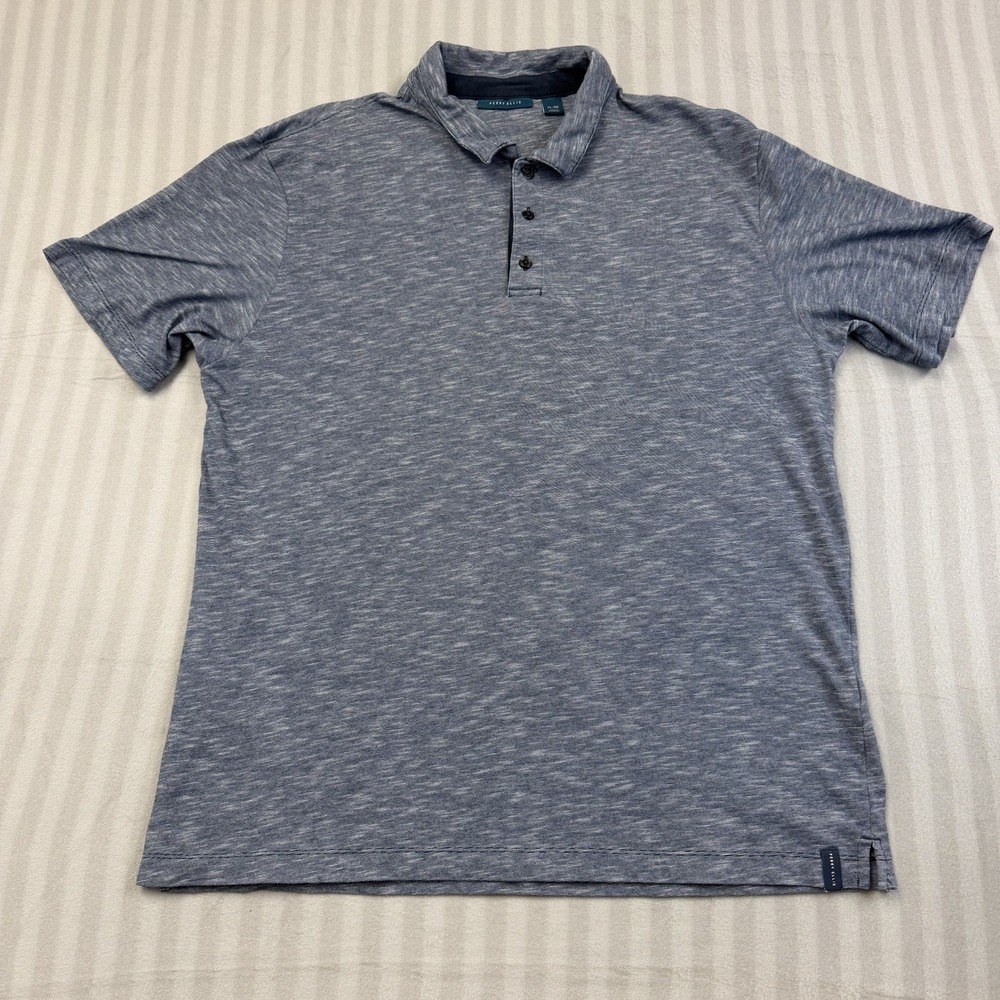 Perry Ellis Mens‎ Polo Shirt Size XL Blue Short Sleeve